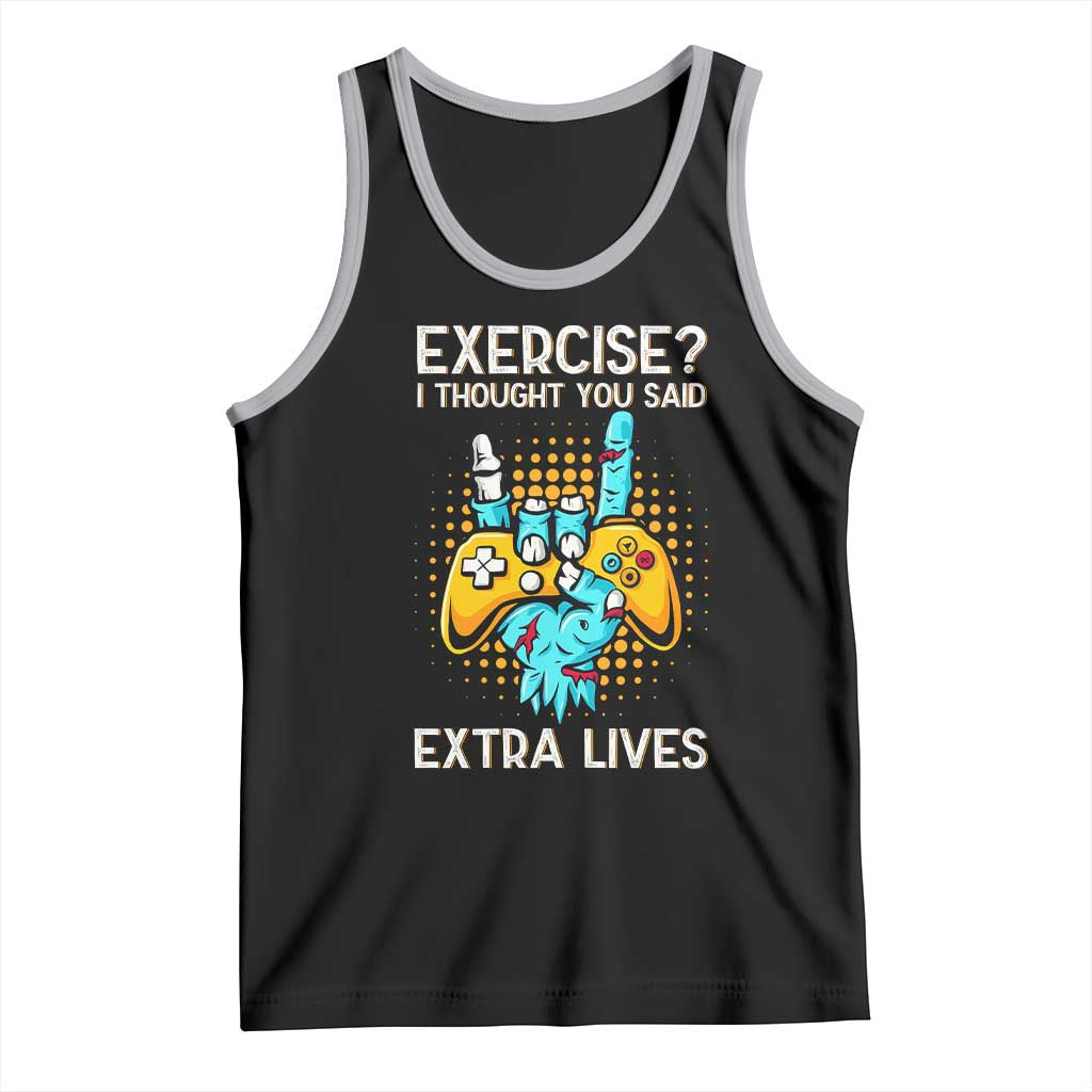 Funny Gamer Skeleton Hand Tank Top Exercise I Thought You Said Extra Lives - Wonder Print Shop