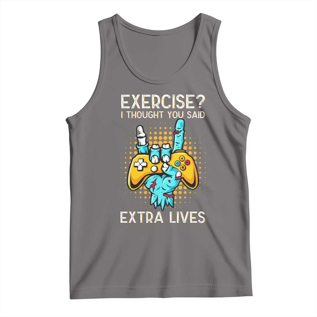 Funny Gamer Skeleton Hand Tank Top Exercise I Thought You Said Extra Lives - Wonder Print Shop