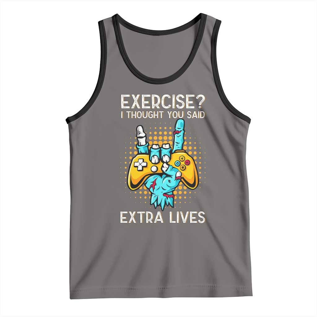 Funny Gamer Skeleton Hand Tank Top Exercise I Thought You Said Extra Lives - Wonder Print Shop