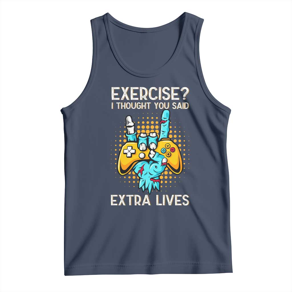 Funny Gamer Skeleton Hand Tank Top Exercise I Thought You Said Extra Lives - Wonder Print Shop