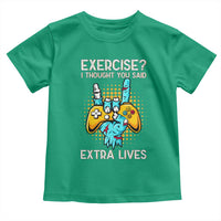 Funny Gamer Skeleton Hand Toddler T Shirt Exercise I Thought You Said Extra Lives - Wonder Print Shop