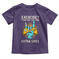 Funny Gamer Skeleton Hand Toddler T Shirt Exercise I Thought You Said Extra Lives - Wonder Print Shop