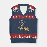 Funny Chicken V-Neck Knit Sweater Vest Is That You Bro - Wonder Print Shop