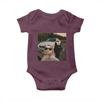 Cats Selfie Meme Baby Onesie Funny Black Cat Smoking Cigarette With Car - Wonder Print Shop