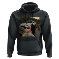 Cats Selfie Meme Hoodie Funny Black Cat Smoking Cigarette With Car - Wonder Print Shop