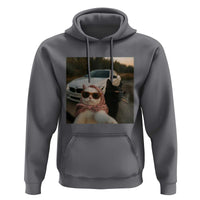 Cats Selfie Meme Hoodie Funny Black Cat Smoking Cigarette With Car - Wonder Print Shop