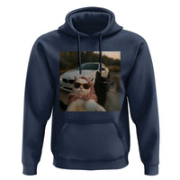 Cats Selfie Meme Hoodie Funny Black Cat Smoking Cigarette With Car - Wonder Print Shop