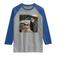 Cats Selfie Meme Raglan Shirt Funny Black Cat Smoking Cigarette With Car - Wonder Print Shop