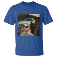 Cats Selfie Meme T Shirt Funny Black Cat Smoking Cigarette With Car - Wonder Print Shop