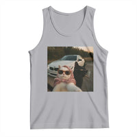Cats Selfie Meme Tank Top Funny Black Cat Smoking Cigarette With Car - Wonder Print Shop