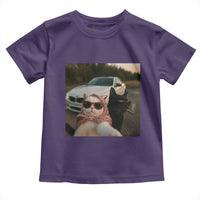 Cats Selfie Meme Toddler T Shirt Funny Black Cat Smoking Cigarette With Car - Wonder Print Shop