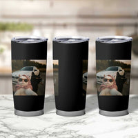 Cats Selfie Meme Tumbler Cup Funny Black Cat Smoking Cigarette With Car