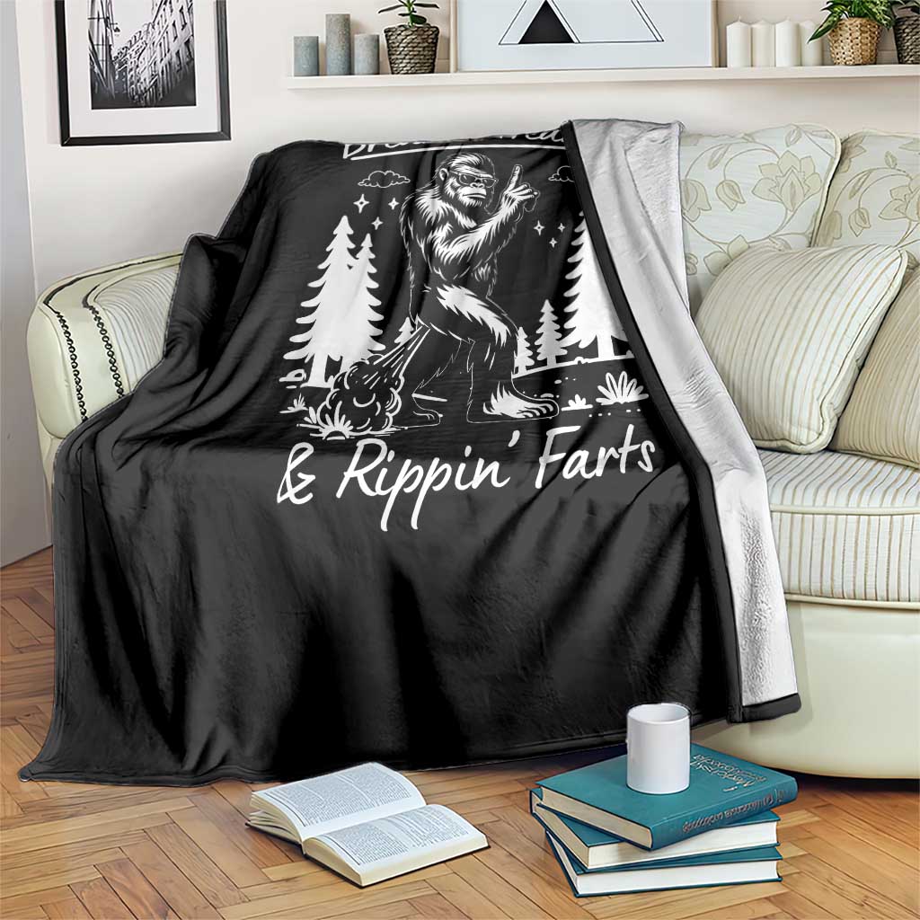 Funny Bigfoot Sasquatch Throw Blanket Breakin Hearts And Rippin Farts - Wonder Print Shop