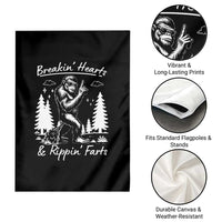 Funny Bigfoot Sasquatch Garden Flag Breakin Hearts And Rippin Farts - Wonder Print Shop