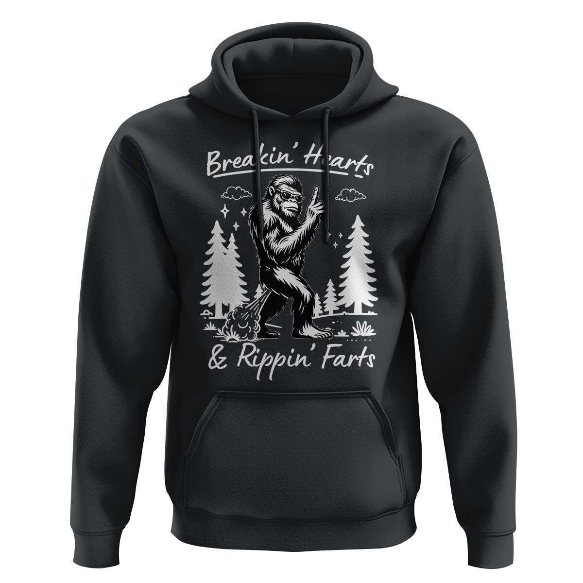 Funny Bigfoot Sasquatch Hoodie Breakin Hearts And Rippin Farts - Wonder Print Shop