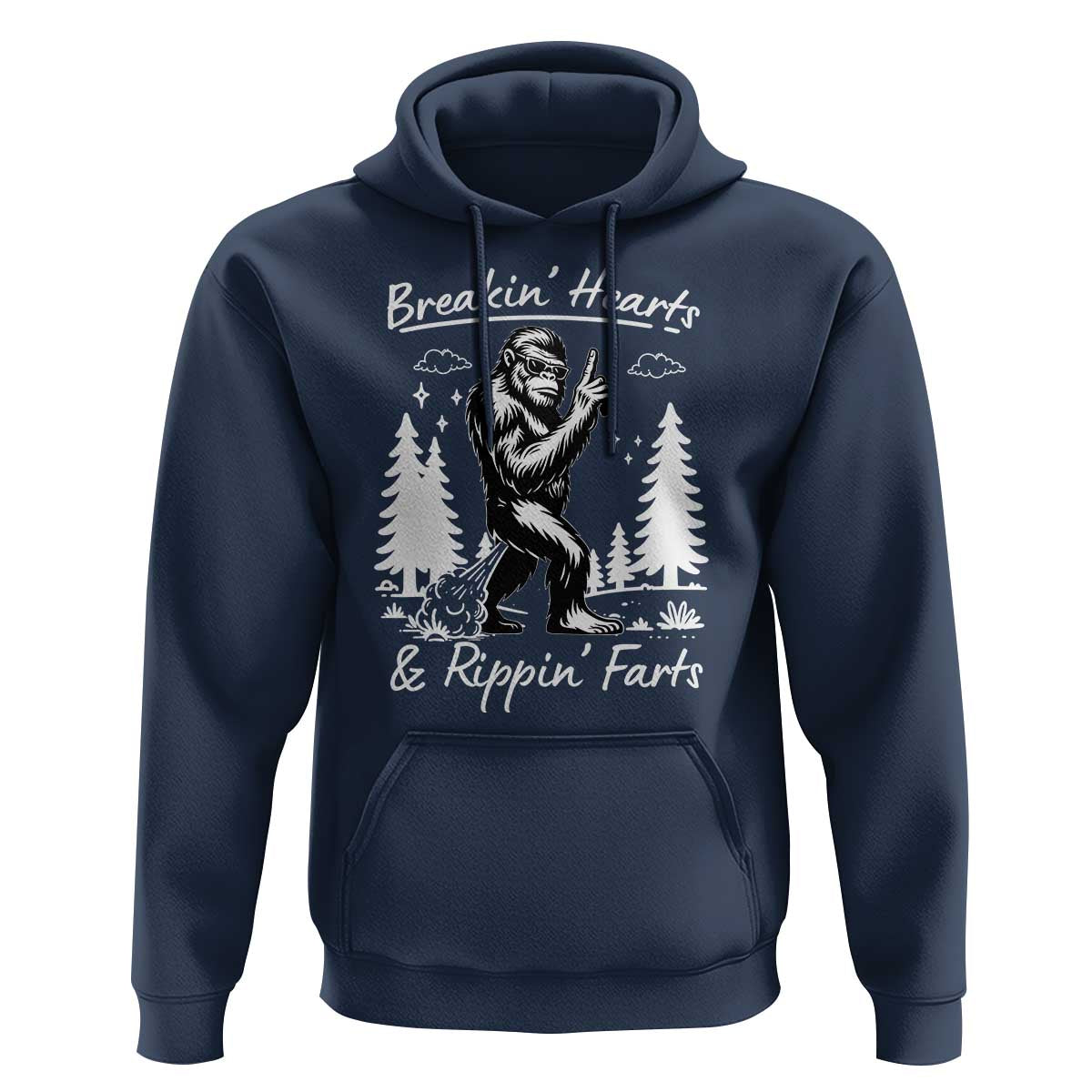Funny Bigfoot Sasquatch Hoodie Breakin Hearts And Rippin Farts - Wonder Print Shop