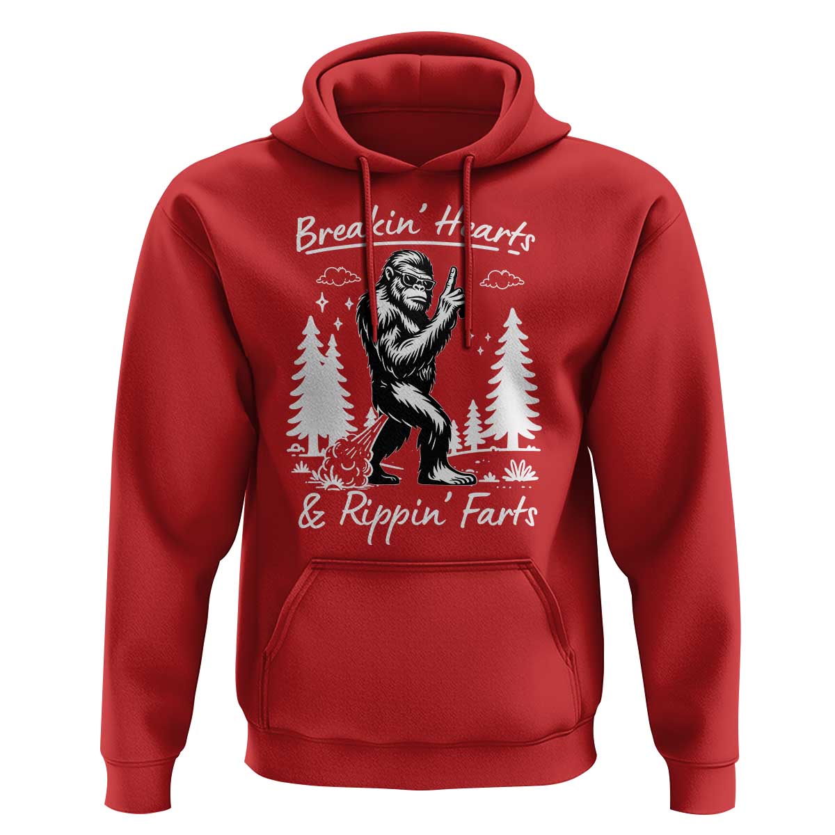 Funny Bigfoot Sasquatch Hoodie Breakin Hearts And Rippin Farts - Wonder Print Shop