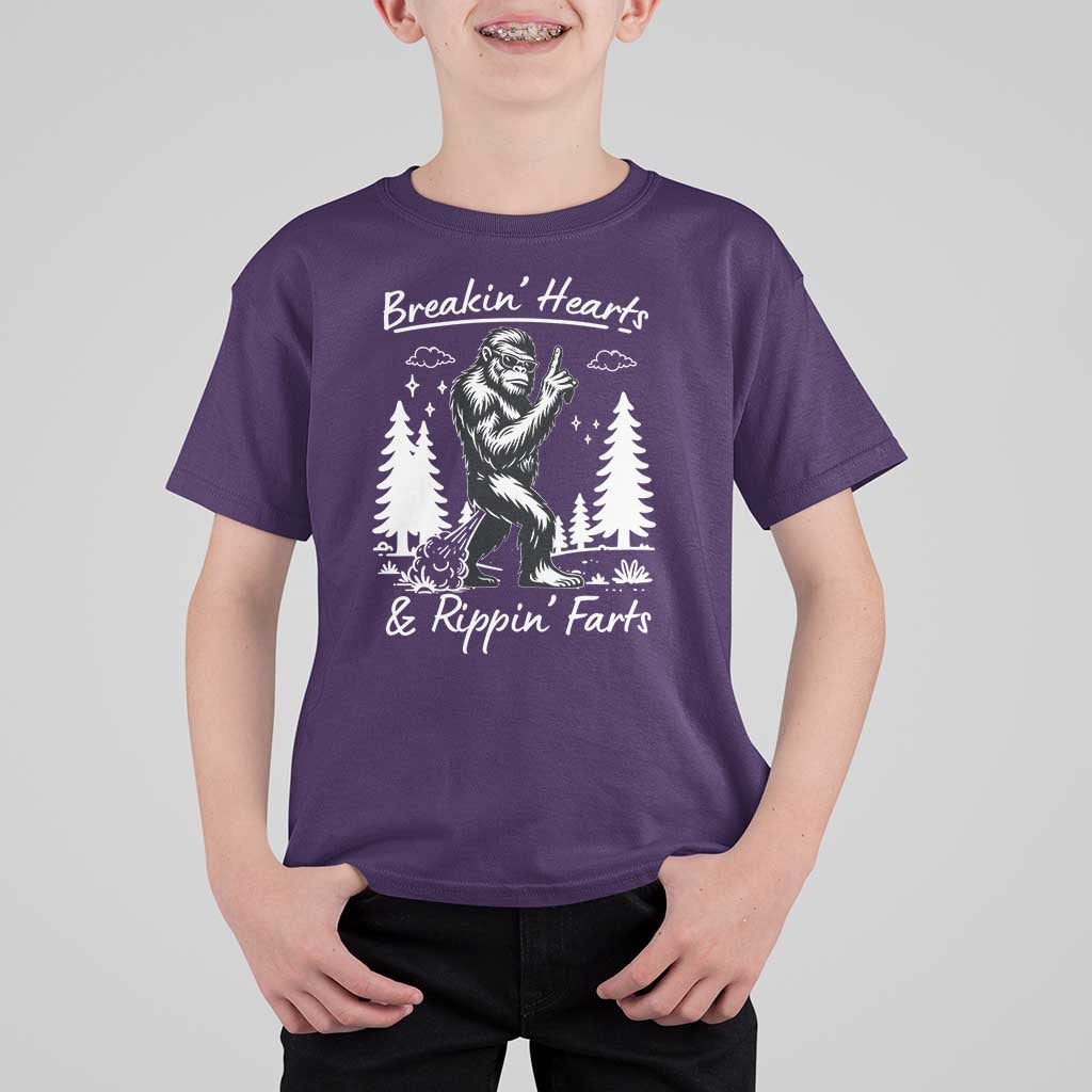 Funny Bigfoot Sasquatch T Shirt For Kid Breakin Hearts And Rippin Farts - Wonder Print Shop