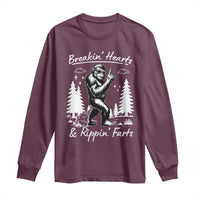 Funny Bigfoot Sasquatch Long Sleeve Shirt Breakin Hearts And Rippin Farts - Wonder Print Shop