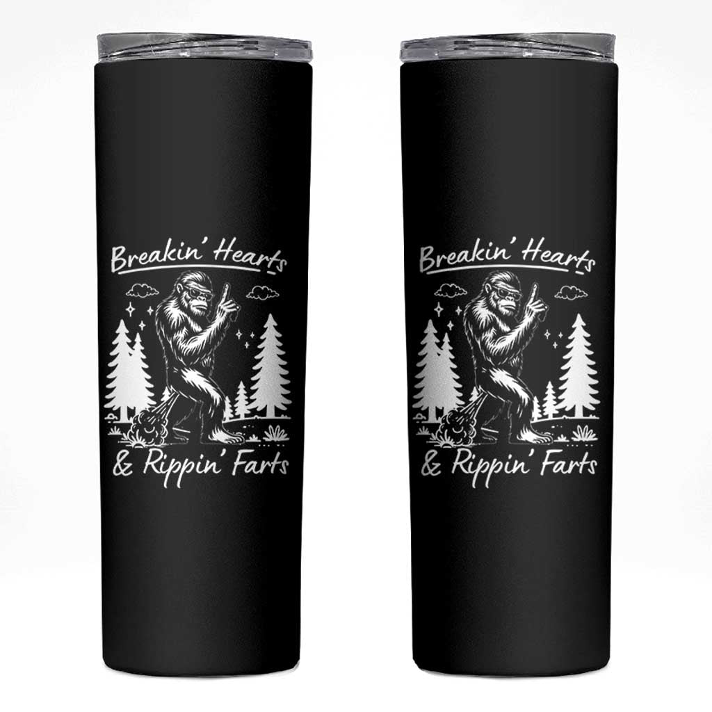 Funny Bigfoot Sasquatch Skinny Tumbler Breakin Hearts And Rippin Farts - Wonder Print Shop