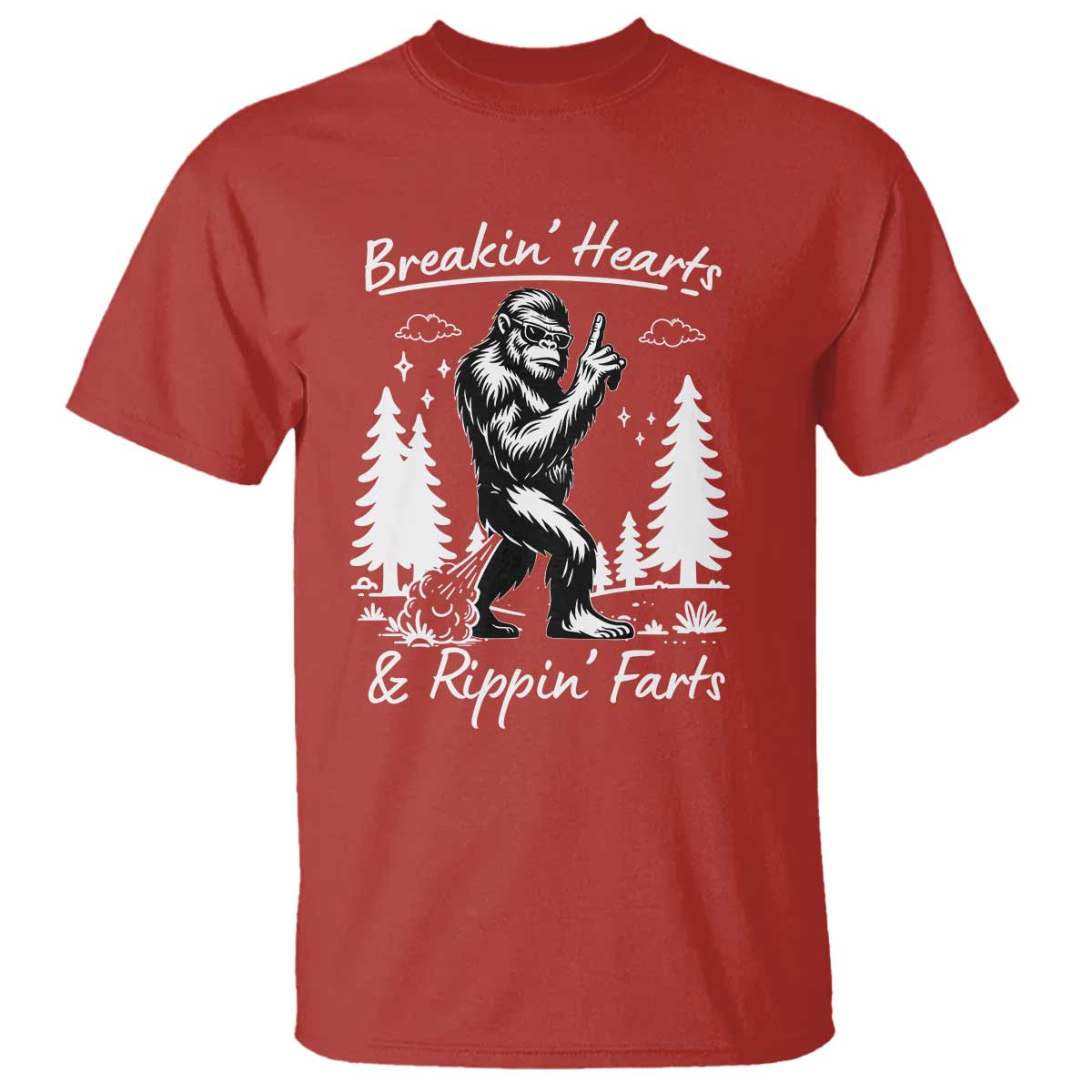 Funny Bigfoot Sasquatch T Shirt Breakin Hearts And Rippin Farts - Wonder Print Shop