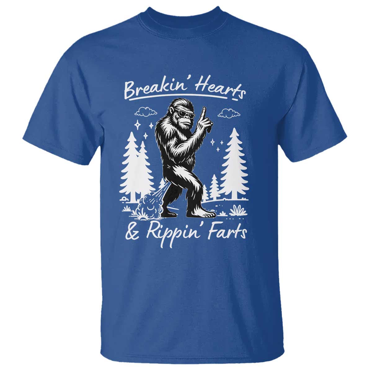Funny Bigfoot Sasquatch T Shirt Breakin Hearts And Rippin Farts - Wonder Print Shop