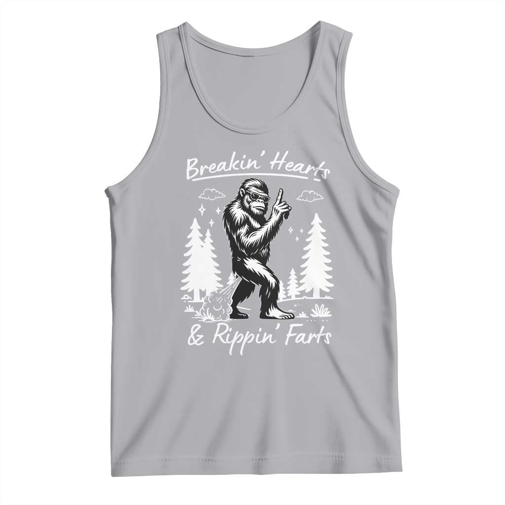Funny Bigfoot Sasquatch Tank Top Breakin Hearts And Rippin Farts - Wonder Print Shop