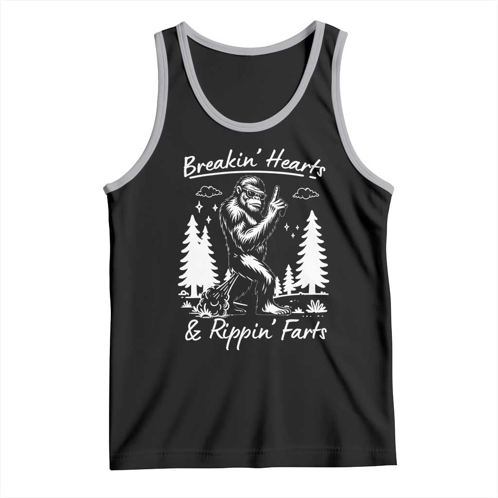 Funny Bigfoot Sasquatch Tank Top Breakin Hearts And Rippin Farts - Wonder Print Shop