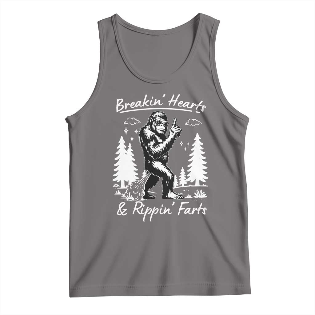 Funny Bigfoot Sasquatch Tank Top Breakin Hearts And Rippin Farts - Wonder Print Shop