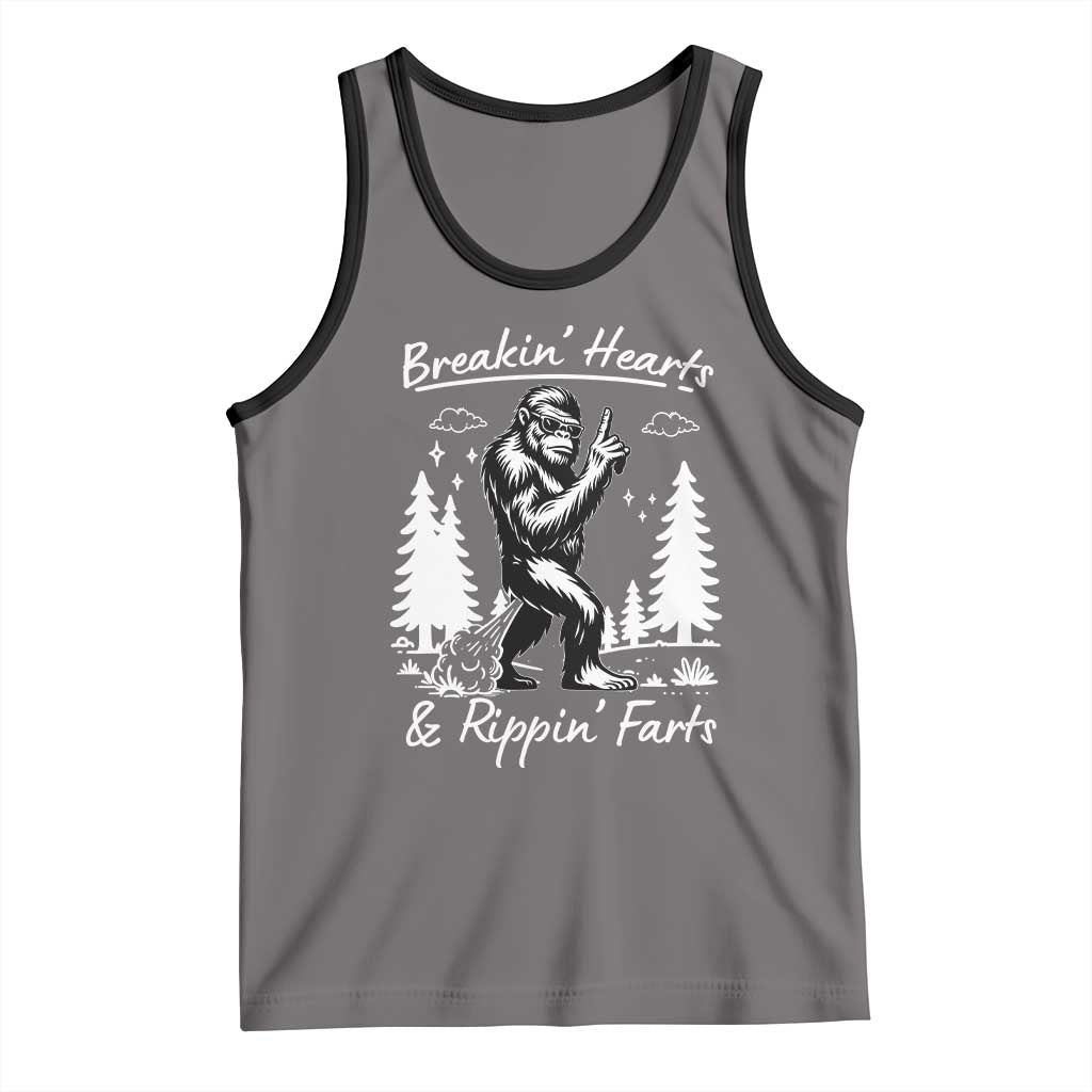 Funny Bigfoot Sasquatch Tank Top Breakin Hearts And Rippin Farts - Wonder Print Shop