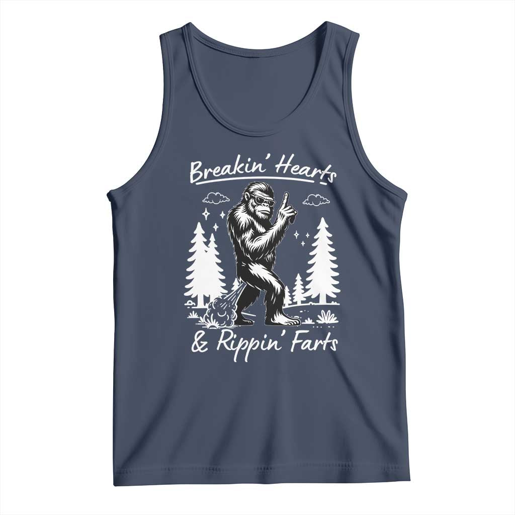 Funny Bigfoot Sasquatch Tank Top Breakin Hearts And Rippin Farts - Wonder Print Shop