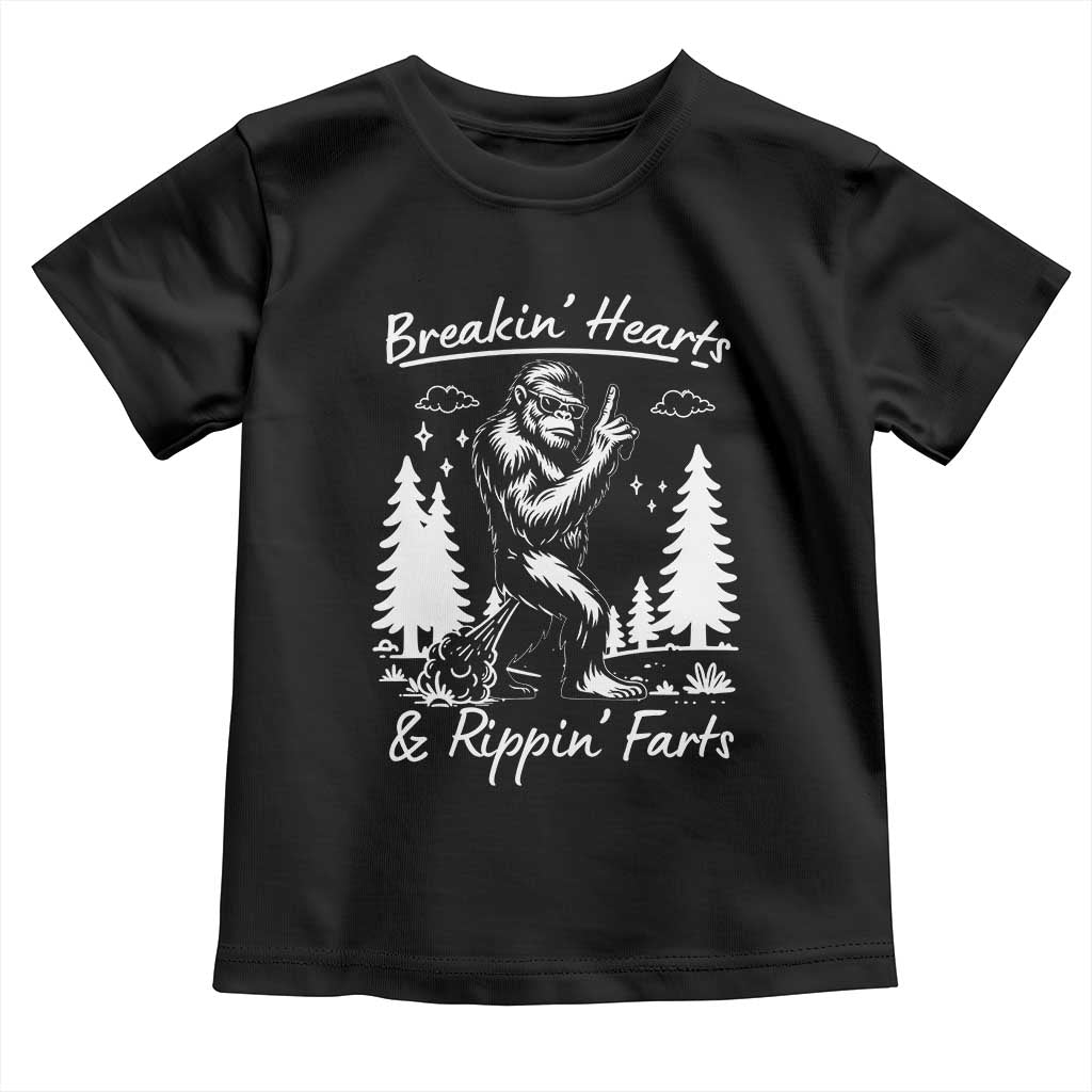 Funny Bigfoot Sasquatch Toddler T Shirt Breakin Hearts And Rippin Farts - Wonder Print Shop