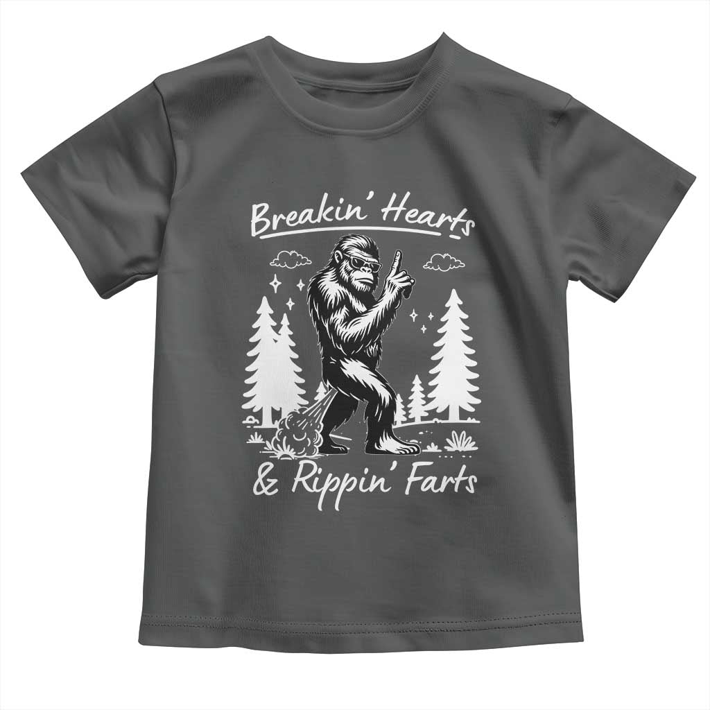 Funny Bigfoot Sasquatch Toddler T Shirt Breakin Hearts And Rippin Farts - Wonder Print Shop