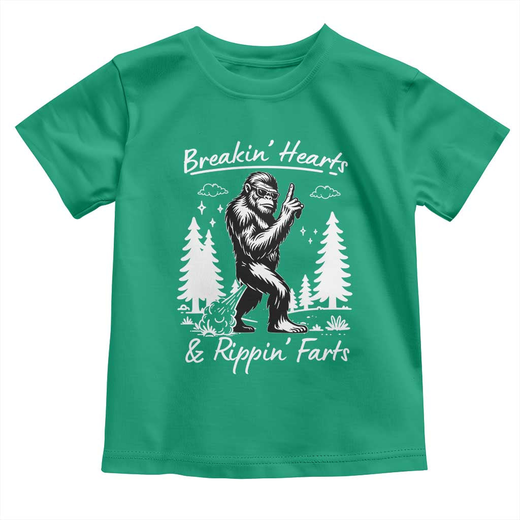 Funny Bigfoot Sasquatch Toddler T Shirt Breakin Hearts And Rippin Farts - Wonder Print Shop