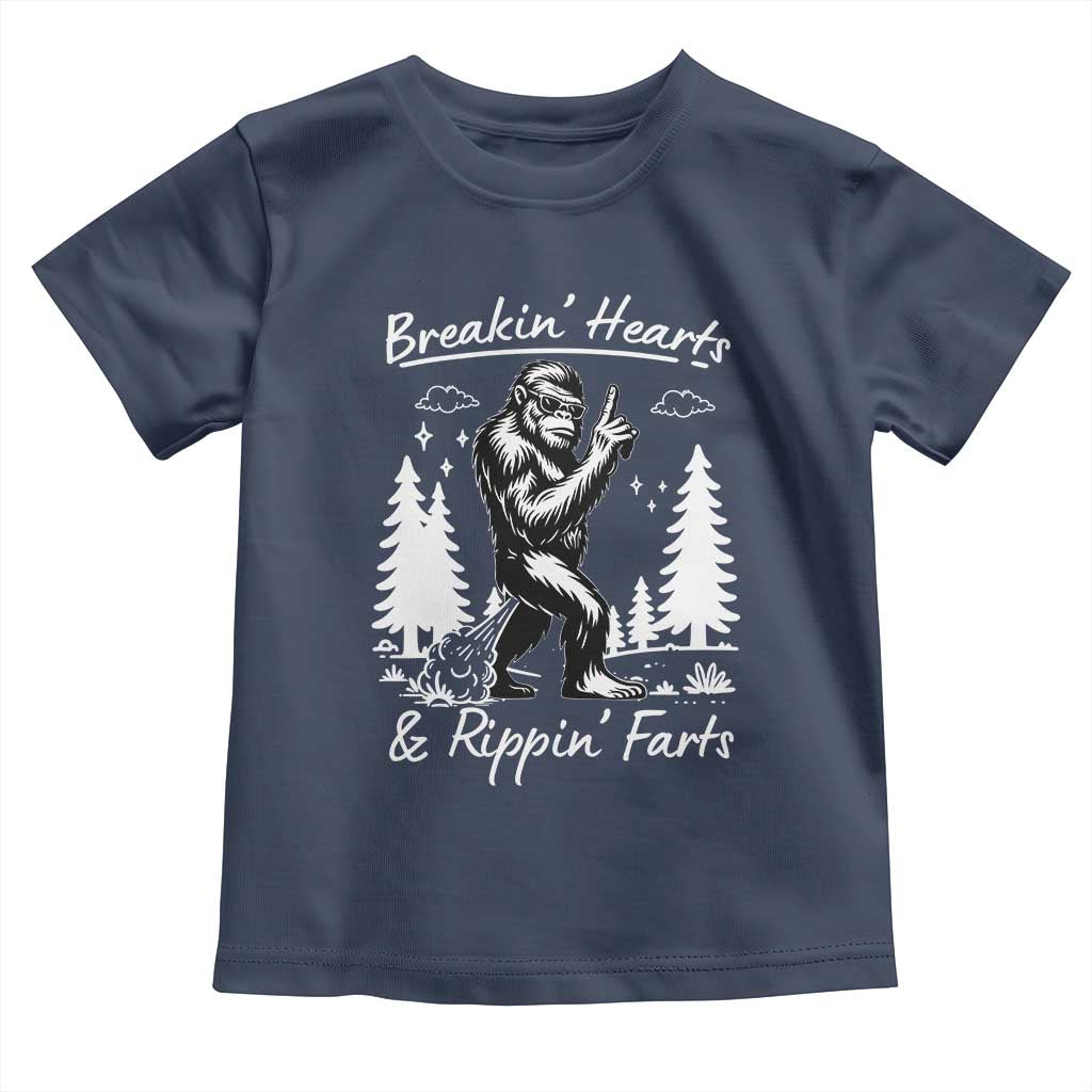 Funny Bigfoot Sasquatch Toddler T Shirt Breakin Hearts And Rippin Farts - Wonder Print Shop