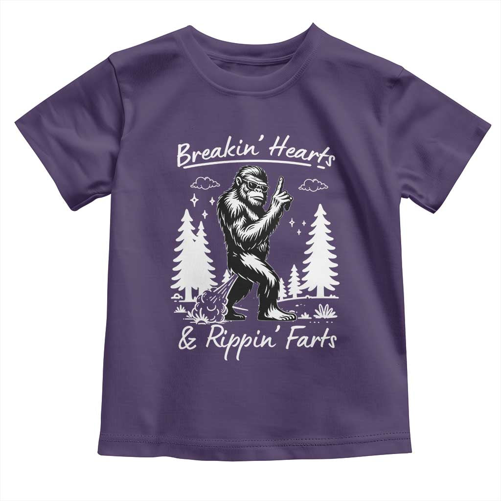 Funny Bigfoot Sasquatch Toddler T Shirt Breakin Hearts And Rippin Farts - Wonder Print Shop