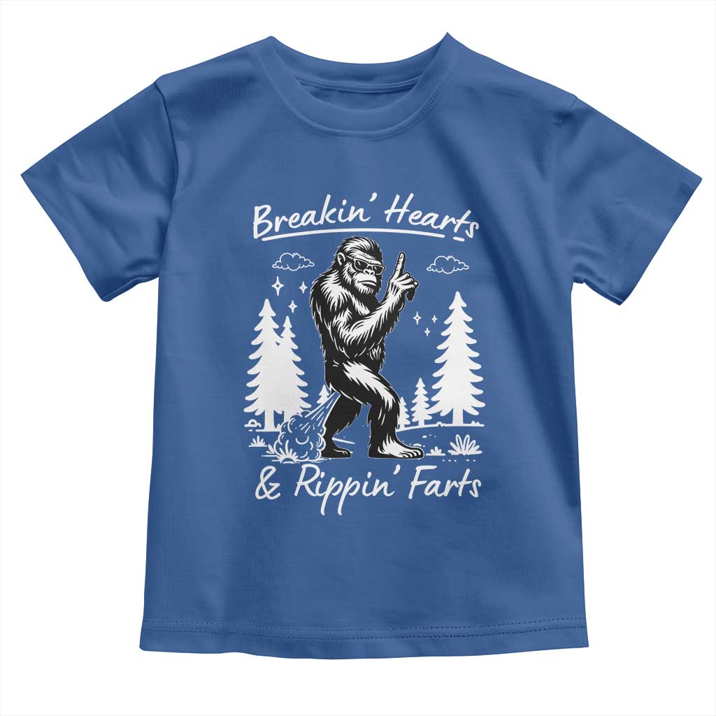 Funny Bigfoot Sasquatch Toddler T Shirt Breakin Hearts And Rippin Farts - Wonder Print Shop
