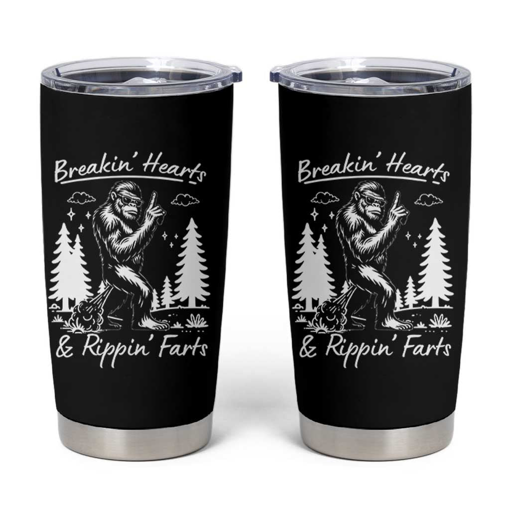 Funny Bigfoot Sasquatch Tumbler Cup Breakin Hearts And Rippin Farts - Wonder Print Shop