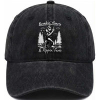 Funny Bigfoot Sasquatch Washed Cotton Baseball Cap Breakin Hearts And Rippin Farts