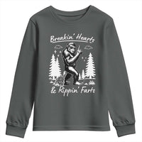 Funny Bigfoot Sasquatch Youth Sweatshirt Breakin Hearts And Rippin Farts - Wonder Print Shop