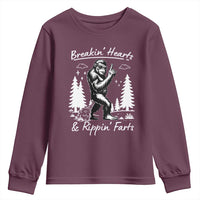 Funny Bigfoot Sasquatch Youth Sweatshirt Breakin Hearts And Rippin Farts - Wonder Print Shop