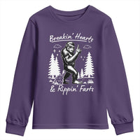 Funny Bigfoot Sasquatch Youth Sweatshirt Breakin Hearts And Rippin Farts - Wonder Print Shop