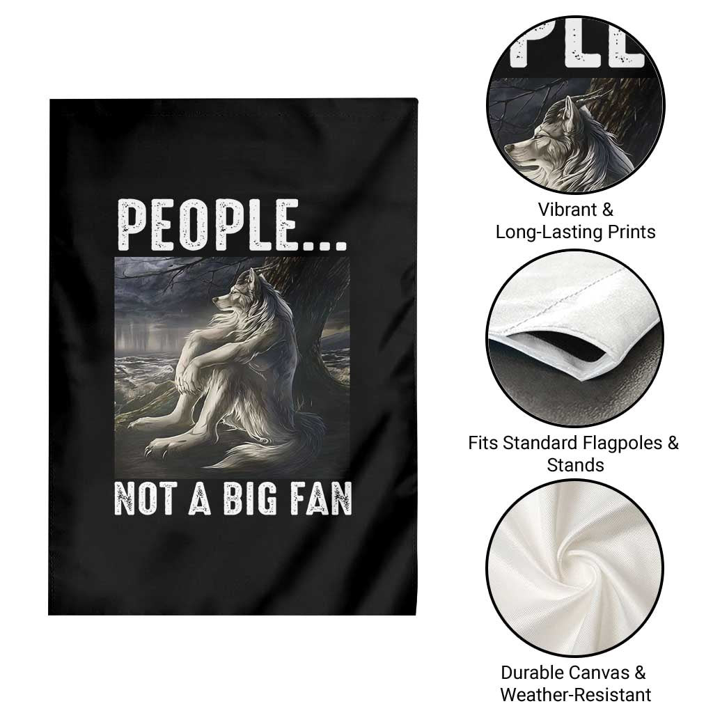 Funny Alpha Wolf Meme Garden Flag Sarcastic People Not A Big Fan - Wonder Print Shop