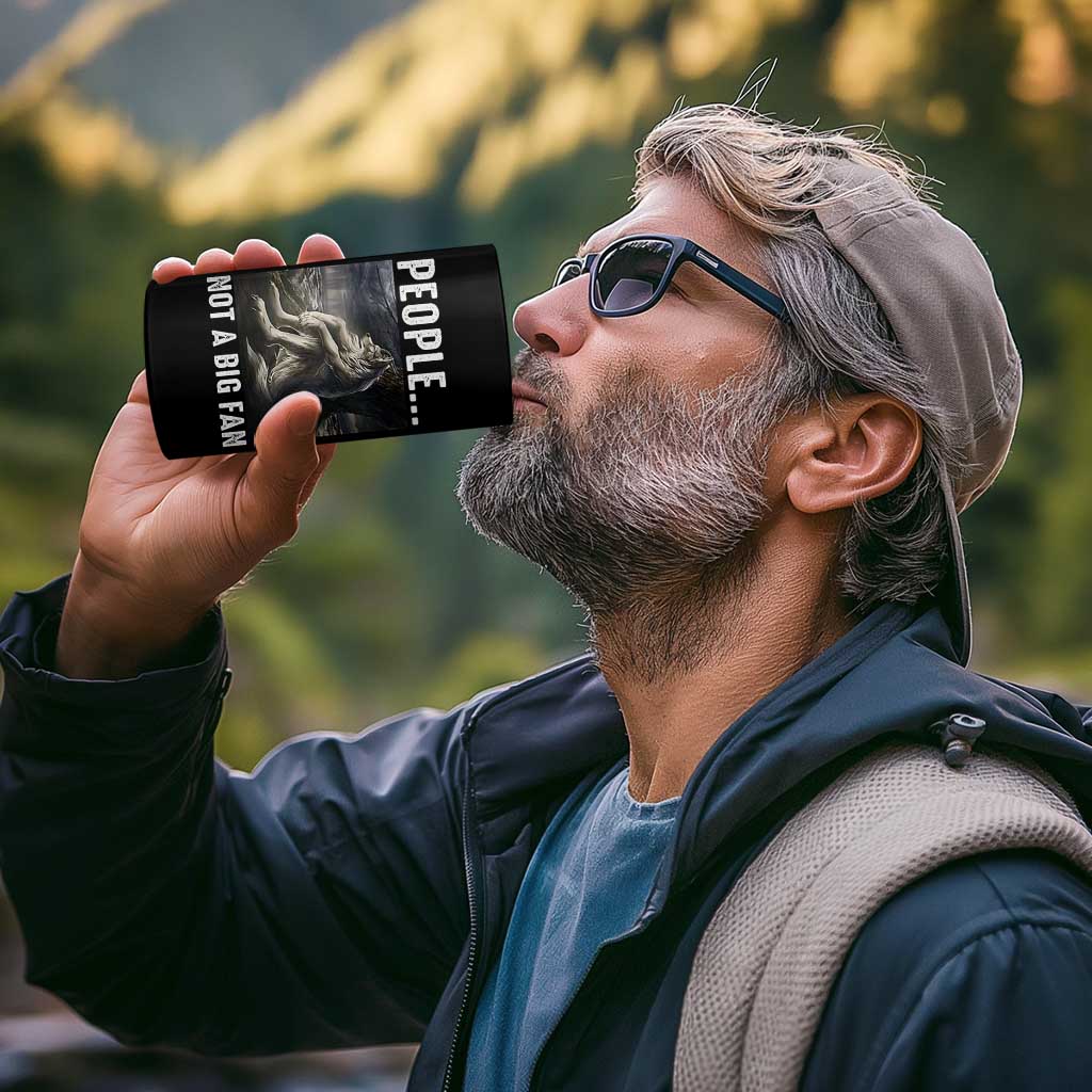 Funny Alpha Wolf Meme 4 in 1 Can Cooler Tumbler Sarcastic People Not A Big Fan