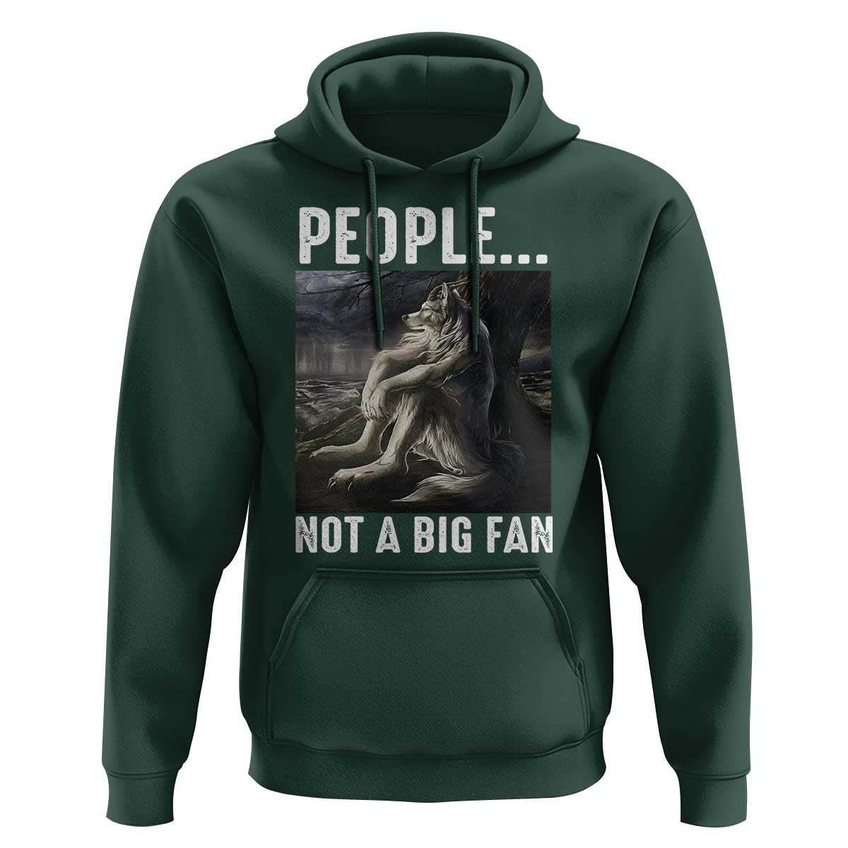Funny Alpha Wolf Meme Hoodie Sarcastic People Not A Big Fan - Wonder Print Shop
