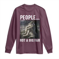 Funny Alpha Wolf Meme Long Sleeve Shirt Sarcastic People Not A Big Fan - Wonder Print Shop