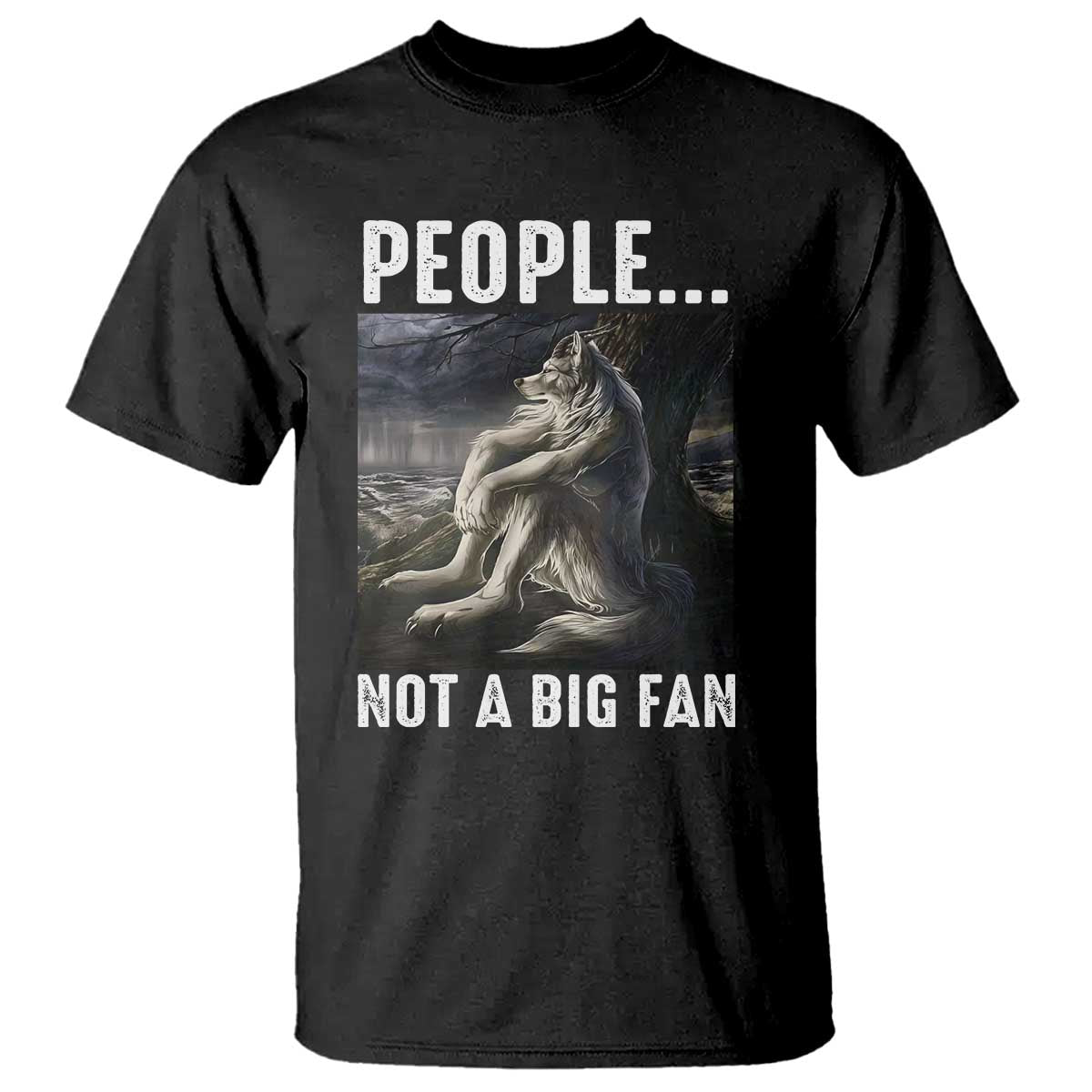 Funny Alpha Wolf Meme T Shirt Sarcastic People Not A Big Fan - Wonder Print Shop