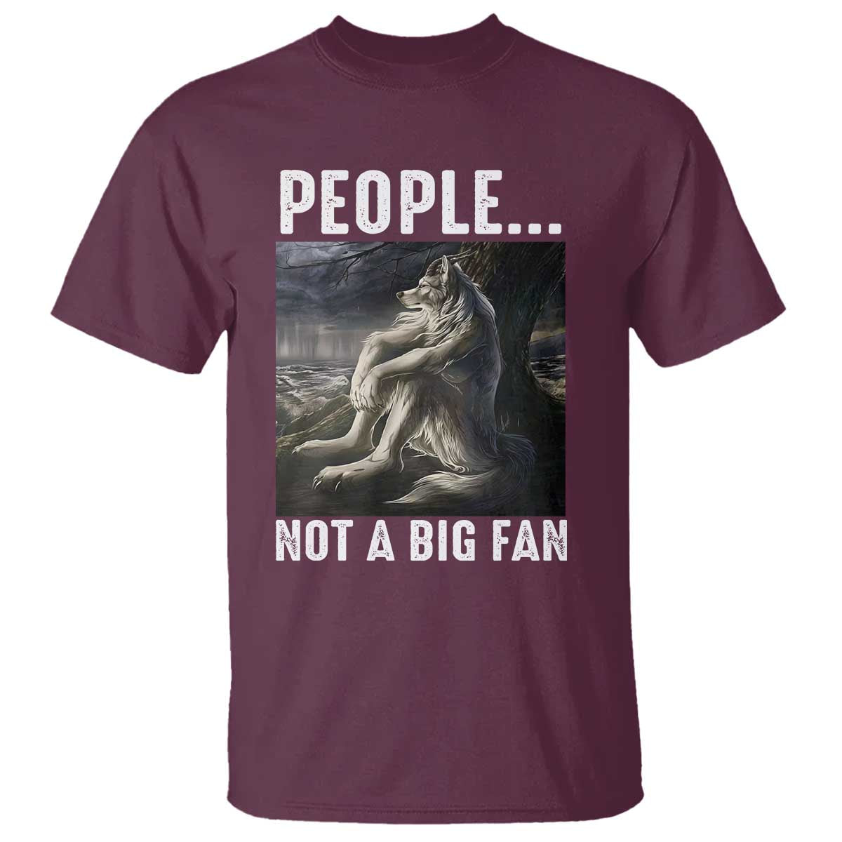 Funny Alpha Wolf Meme T Shirt Sarcastic People Not A Big Fan - Wonder Print Shop