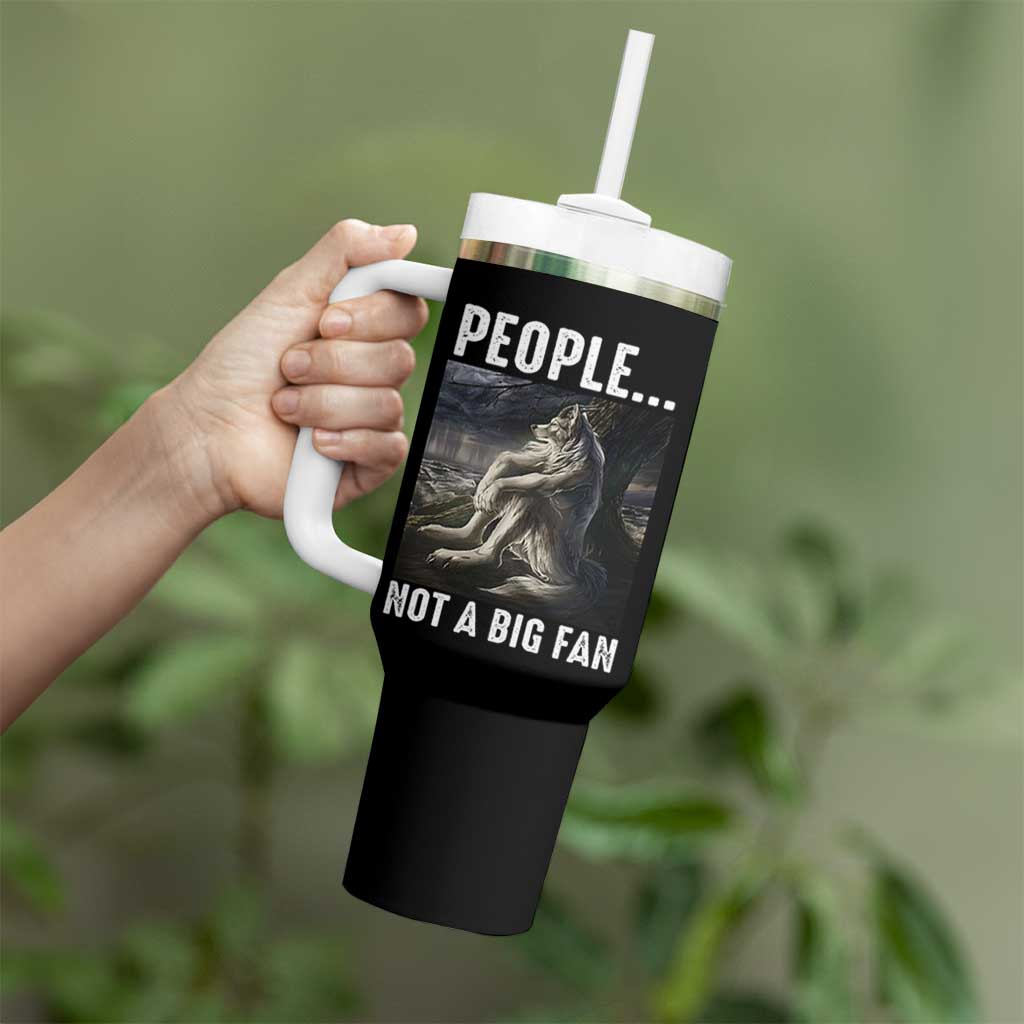 Funny Alpha Wolf Meme Tumbler With Handle Sarcastic People Not A Big Fan