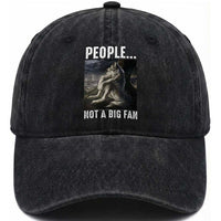 Funny Alpha Wolf Meme Washed Cotton Baseball Cap Sarcastic People Not A Big Fan